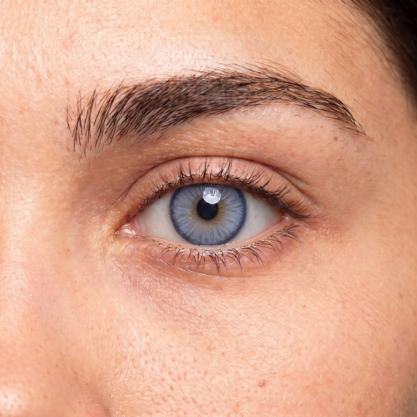 Orama Celestial Plush colored contact lens shown on a single eye