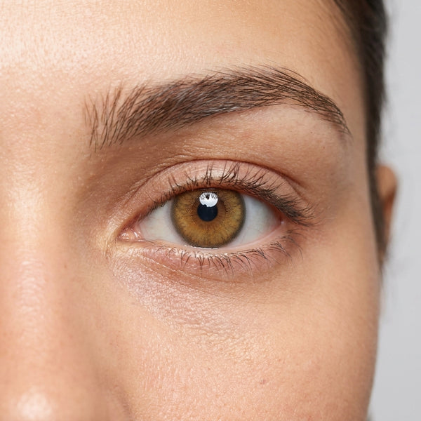 Orama Lioness Gaze colored contact lens shown on a single eye